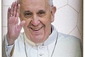 Lumino di paraffina con Immagine di Papa Francesco