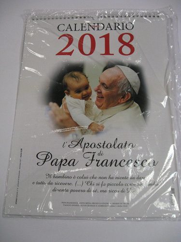 alendario 2018 l'Apostolo di Papa Francesco