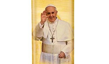 Segnalibro sagomato Papa Francesco e preghiera semplice